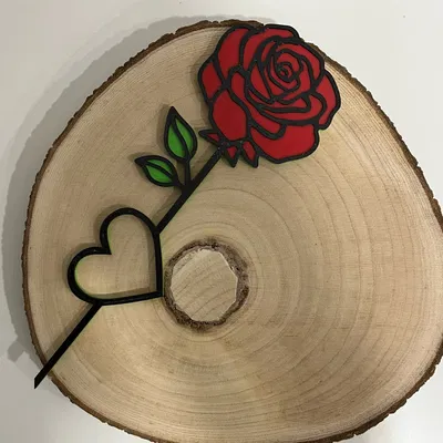 Hoa Hồng Valentine Đính Kèm Trái Tim - Đa Sắc