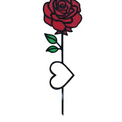 Hoa Hồng Valentine Đính Kèm Trái Tim - Đa Sắc