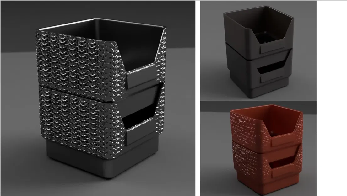 Hộp đựng đồ xếp chồng với họa tiết độc đáo - Image 1