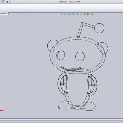 Mô hình Reddit Alien 3D