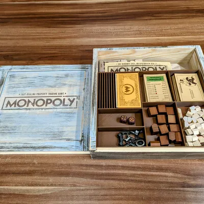 Bộ Sắp Xếp Monopoly Gỗ Kiểu Cũ