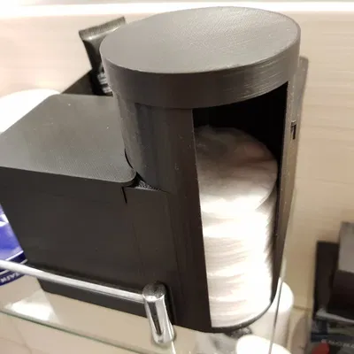 Hộp 4 ngăn rộng rãi đựng tăm bông, bông tẩy trang, có nắp đậy