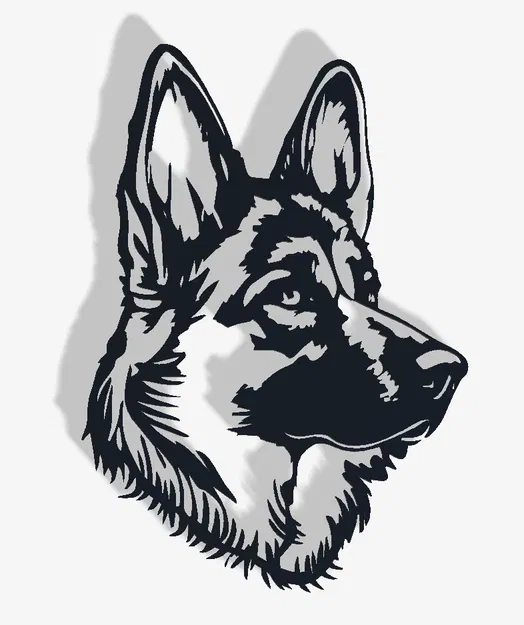 Tranh Dán Tường Hình Bóng Chó Béc-giê Đức - Image 1