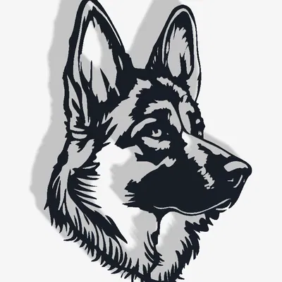 Tranh Dán Tường Hình Bóng Chó Béc-giê Đức