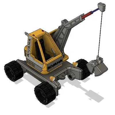 Xe Cẩu Vàng Có Thể Chuyển Động