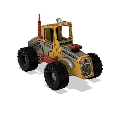 Xe Monster Truck Vàng Có Chuyển Động