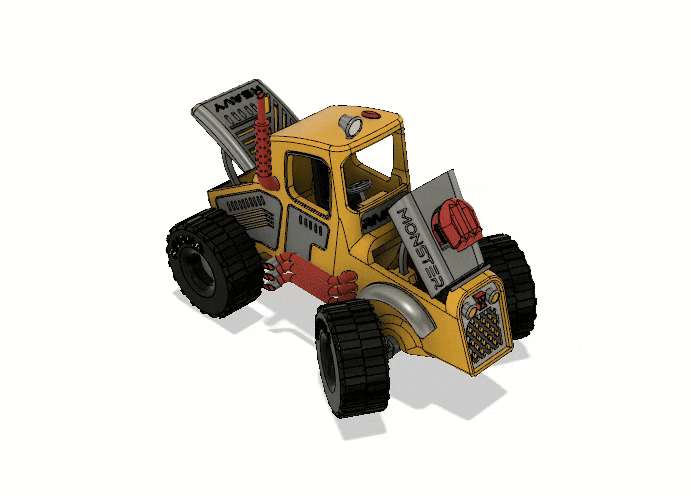 Xe Monster Truck Vàng Có Chuyển Động - Thumbnail 4