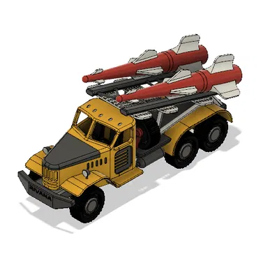 Xe Tải Vận Chuyển Tên Lửa Màu Vàng Có Bộ Phận Chuyển Động