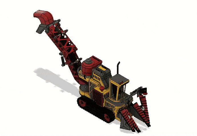 Máy Thu Hoạch Mía Vàng Có Chuyển Động