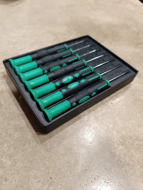 Kệ Gridfinity / Hộp đựng bộ tua vít chính xác Halfords Advanced 7 món - Image 1