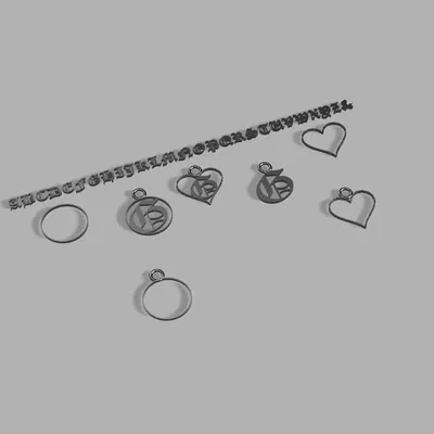 Móc Chìa Khóa Monogram Tùy Chỉnh (Làm Mặt Dây Chuyền hoặc Bông Tai) - Font Old English Text MT (MS)