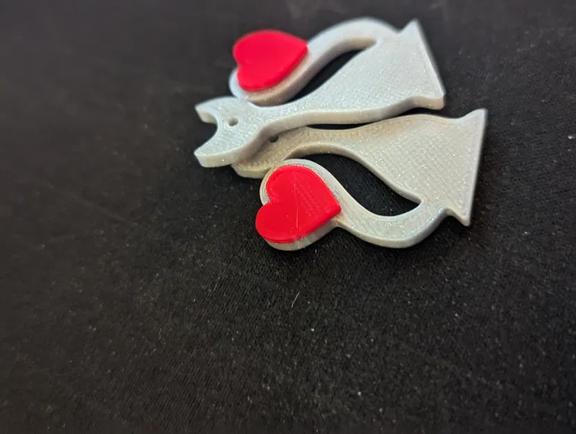 Bông Tai Mèo Ôm Tim: Dễ Dàng In 2 Màu - Image 3