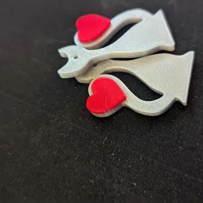 Bông Tai Mèo Ôm Tim: Dễ Dàng In 2 Màu