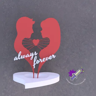 Mô Hình 3D "Silueta Amor Eterno" - Tình Yêu Vĩnh Cửu