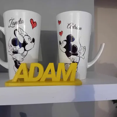 Tên ADAM để trang trí kệ sách