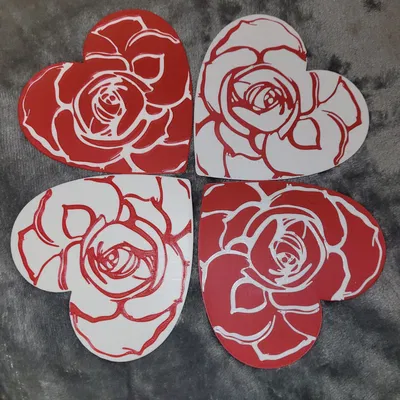 Trái Tim Kèm Hoa Hồng