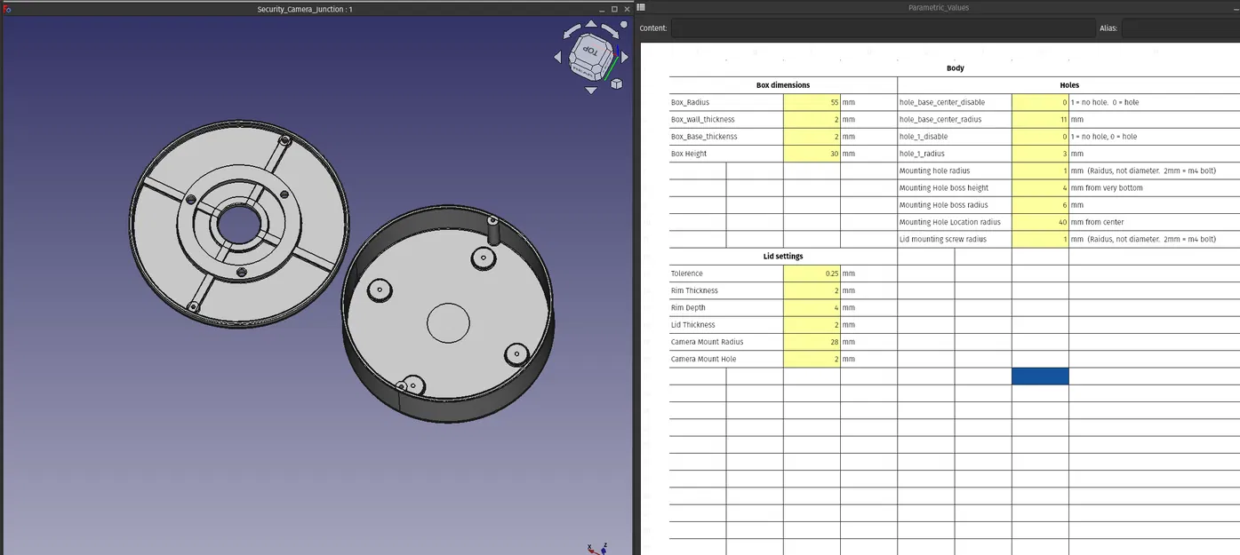 Hộp nối tham số cho camera Reolink bằng FreeCAD - Image 2