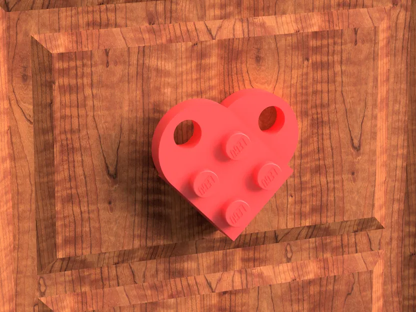 Móc treo tường trái tim Lego - Image 1