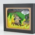 This Is Fine - Máy In 3D Bốc Cháy - Hộp Bóng Đổ - Thumbnail 4