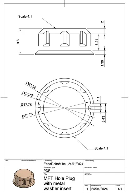 Nút Bịt Lỗ MFT (20mm / có nam châm) - Image 8