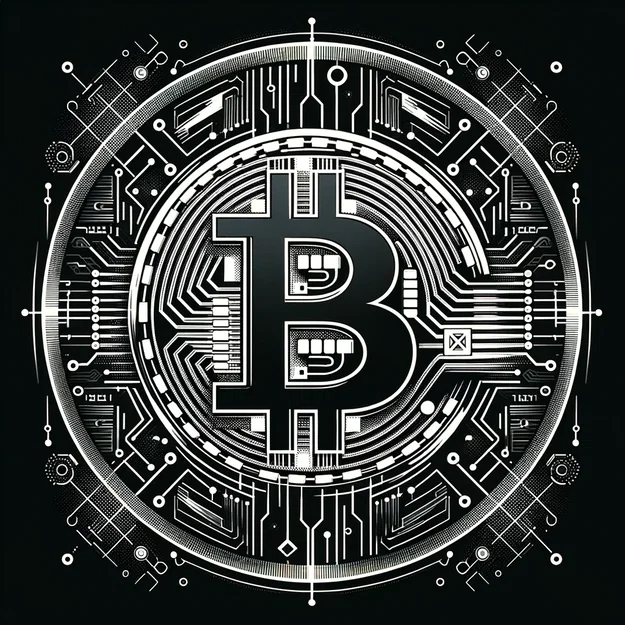 Logo Bitcoin HueForge đen/trắng - Image 1