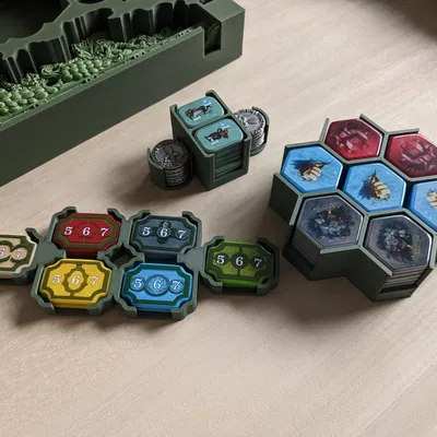 Bộ Insert Hộp Game Castles of Burgundy Đặc Biệt (Bản Acrylic Full, Có Playmat)