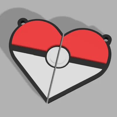 Móc Khóa Cặp Đôi Poke-Trái Tim 14F