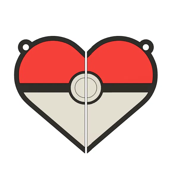 Móc Khóa Cặp Đôi Poke-Trái Tim 14F - Image 2