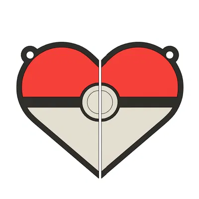 Móc Khóa Cặp Đôi Poke-Trái Tim 14F