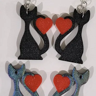 Bông Tai Mèo Trái Tim - V1