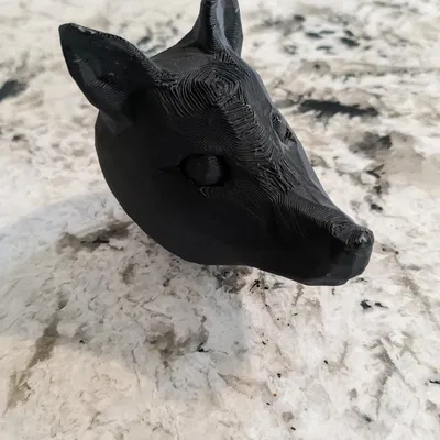 Đầu Sói Phong Cách Low Poly