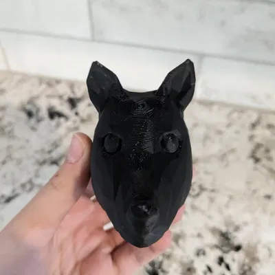 Đầu Sói Phong Cách Low Poly