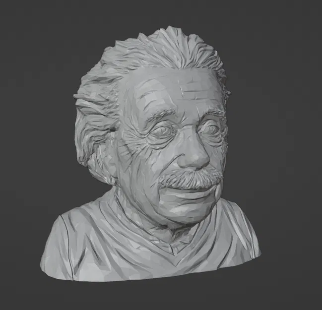 Mô hình Albert Einstein Không cần giá đỡ (low poly) - Image 1