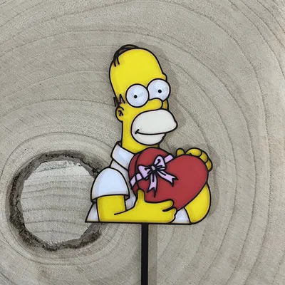 Móc Trang Trí Bánh Homer Simpson Valentine / Zápich Do Dortu Homer s Valentýnským Srdcem