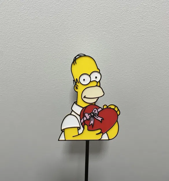 Móc Trang Trí Bánh Homer Simpson Valentine / Zápich Do Dortu Homer s Valentýnským Srdcem - Image 2