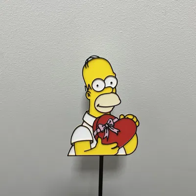 Móc Trang Trí Bánh Homer Simpson Valentine / Zápich Do Dortu Homer s Valentýnským Srdcem
