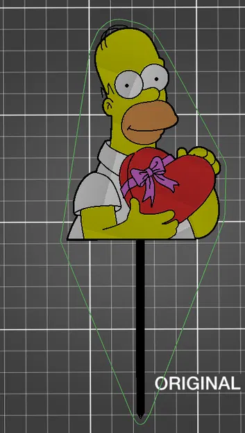 Móc Trang Trí Bánh Homer Simpson Valentine / Zápich Do Dortu Homer s Valentýnským Srdcem - Image 3