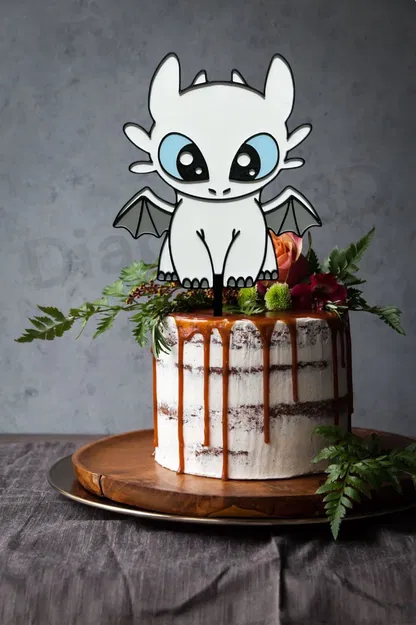 Light Fury - Cake Topper - Bí Kíp Luyện Rồng - Bezzubka - Bé Rồng Trắng - Image 1