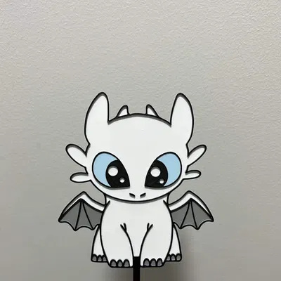 Light Fury - Cake Topper - Bí Kíp Luyện Rồng - Bezzubka - Bé Rồng Trắng