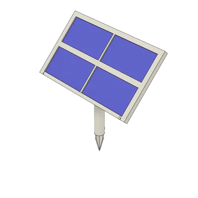 Mẫu Trụ Pin Năng Lượng Mặt Trời 3D