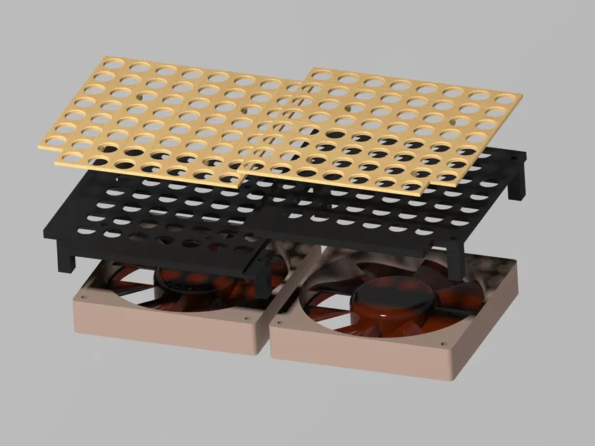 Cover quạt 140mm/120mm cho QUBE 500 với lỗ gắn phụ kiện liên tục - Image 2