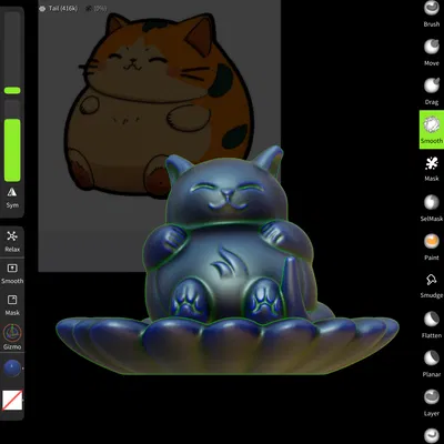 Mèo Ngồi Trên Hoa (Phao)