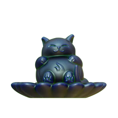 Mèo Ngồi Trên Hoa (Phao)