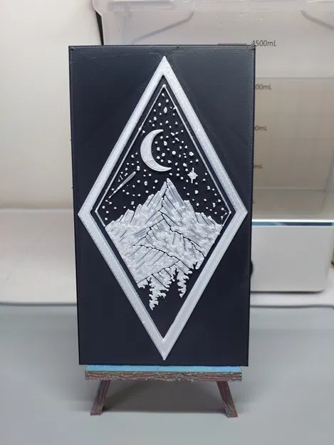 Núi với Bầu Trời Sao và Mặt Trăng - Image 1