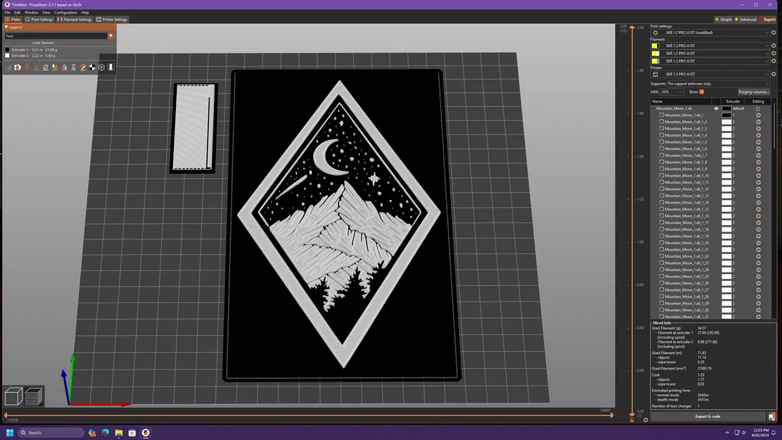 Núi với Bầu Trời Sao và Mặt Trăng - Image 2