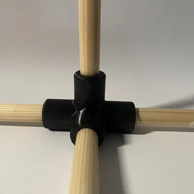 Khớp Nối Ống 4 Nhánh 12mm, Góc 90 Độ