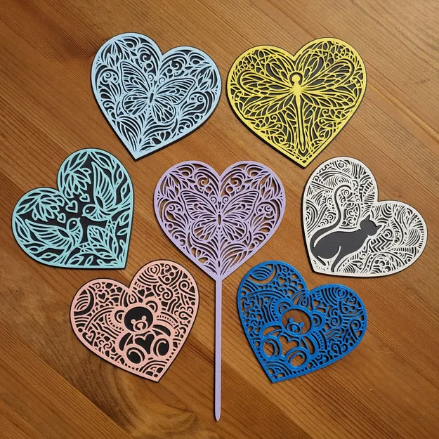 Trái tim với hoa, nhiều kiểu và loại - Image 6