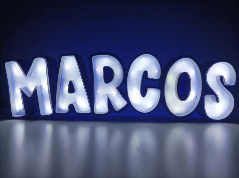 Biển Tên 'Marcos' Đèn LED - Image 1