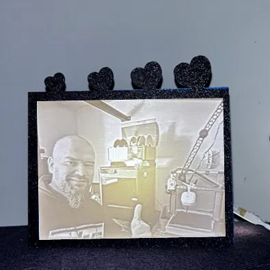 Hộp Đựng Tranh Lithophane Valentine Có Nắp 4 Trái Tim - Lithophane 144*108