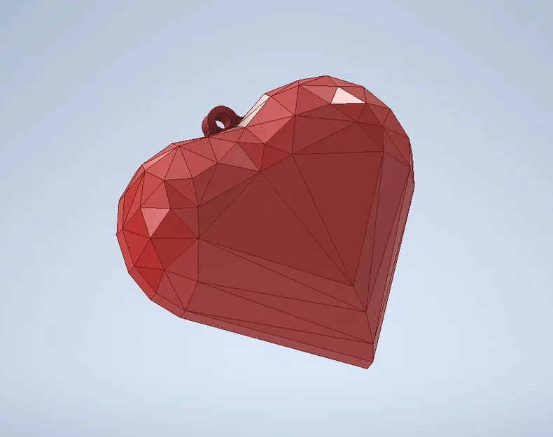 Móc Khóa/Mặt Dây Chuyền Trái Tim Low Poly Ngày Lễ Tình Nhân - Image 1